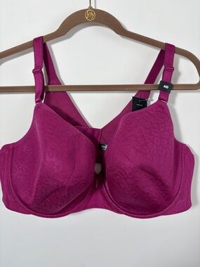 Torrid Lightly Lined T-Shirt Bra- NWT Fuchsia Jacquard Full Coverage Bra - 44D